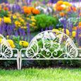 Cloture grillage,Clôture de jardin en plastique blanc avec piquet papillon,bordure de jardin démontée,bordure de plante de pelouse-3