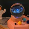 3d brillant boule de cristal veilleuse ornement, lampe de scène de nuit colorée créative avec base, pour cadeau de décoration i N°19-3