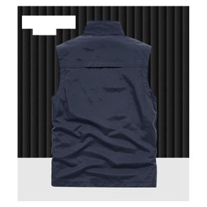 Gilet de pêche pour homme en maille avec fermeture éclair et plusieurs