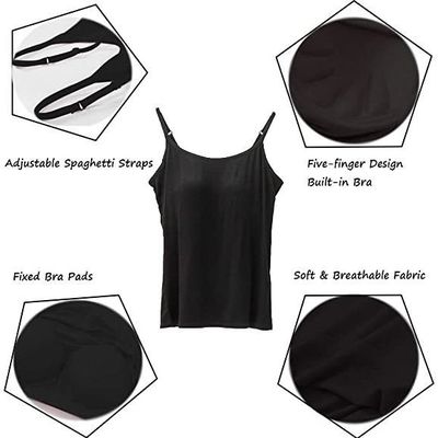 Débardeur Femme Avec Soutien-gorge Intégré - Bretelles Ajustables - 95% Viscose, 5% élasthanne - Yoga, Sport, Quotidien