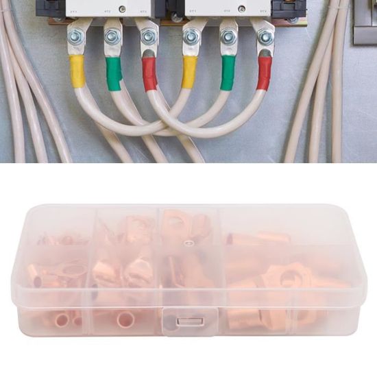 Bornes Électriques 60pcs Connecteur de Fil Connecteur Bout à Bout en PVC Fil Électrique Isolé Ensemble de Bornes à Sertir avec Boîte
