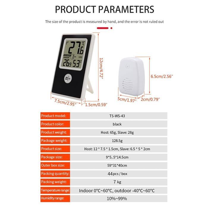 Thermomètre Intérieur Extérieur Sans Fil Hygromètre Gadget De