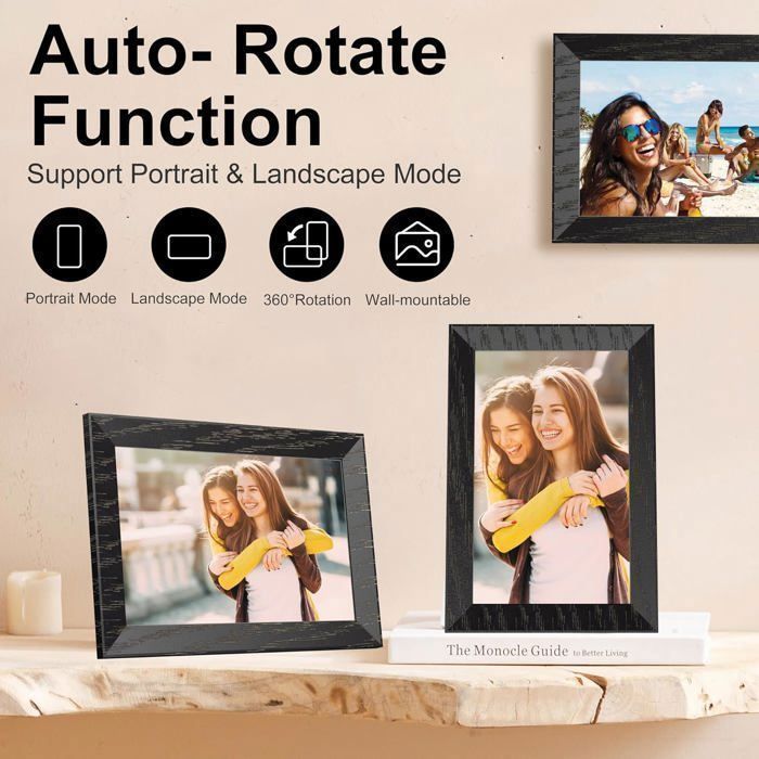 Cadre Photo Numérique 7 Pouces Avec écran IPS Tactile - WiFi, App Frameo, 16 Go Mémoire, Classe énergétique B