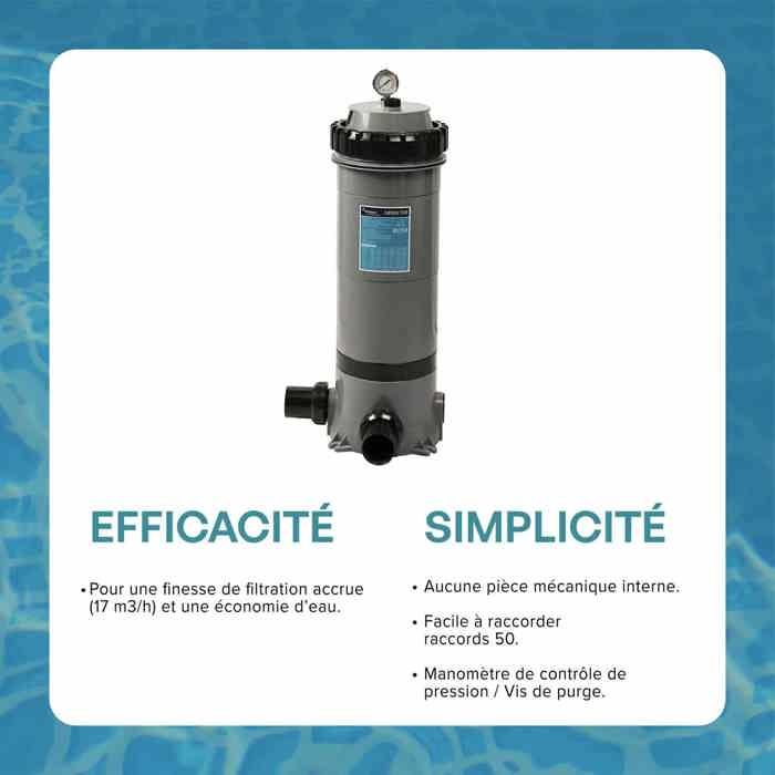 Filtre A Cartouche Piscine EDG 17 M3 H Pour Piscine Jusqu 65 M3
