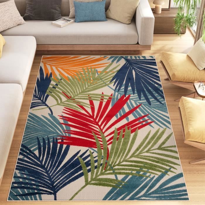 Tapis 120 X 180 Cm En Coton Beige Avec Motifs Et Franges Écru - Aliba