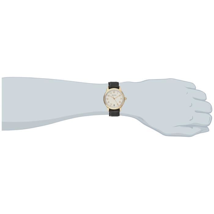 BULOVA Montre Analogique pour Homme a movement Quartz en Cuir Noir 97B147 Achat vente montre Homme Adulte Noir Noir Cuir Cdiscount
