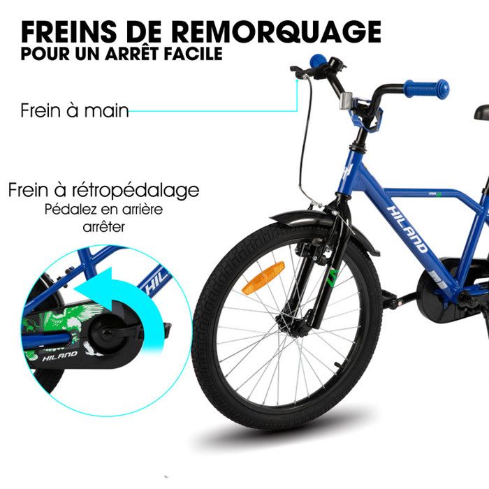 Vélo Enfant RULLY 12 à 18 Pouces Avec Roues Stabilisatrices - Frein Rétropédalage Et à Main - Panier Inclus - Pour 2 à 9 Ans