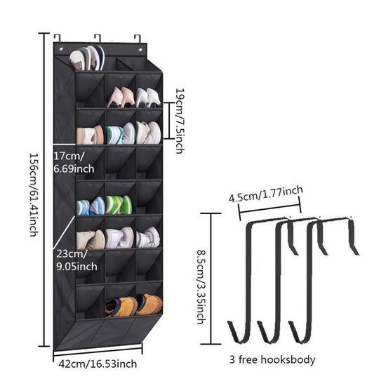CONFO® 24 Porte De Grille Arrière Rangement Pour Chaussures Sac Suspendu Chaussure Non Tissée Murale Transparente Voyage Susp - Maison