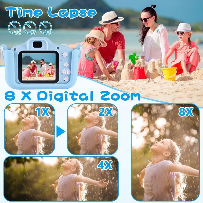 Appareil Photo Enfant Instantané Appareil Photo Enfant Selvim 40MP 1080P – Écran 2,4″, Impression Zéro Encre, 32Go TF, Jeux, MP3 – Cadeau 3-12 Ans