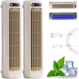 Rafraîchisseur Air Portable, Climatiseur Portable USB avec Écran LED, 3 Vitesses, Refroidisseur B*2 VENTILATEUR