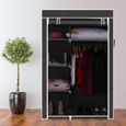 LANTUS Armoire Penderie Pliable Tissu 105×45×170 Cm Gris Foncé – Garde-Robe Textile Fermeture Éclair + 2 Tringles