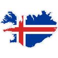 Autocollant sticker  voiture drapeau carte islande-0