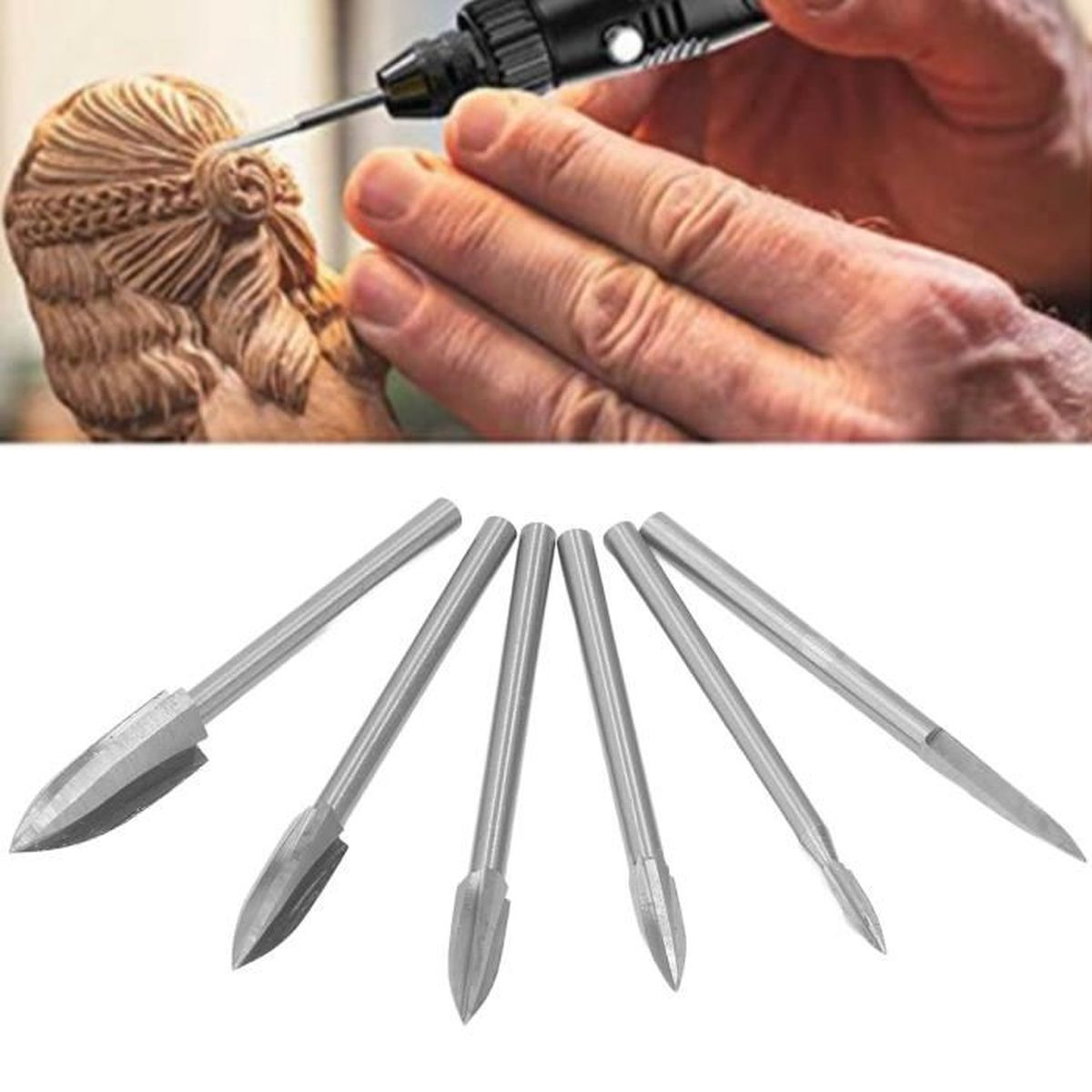 Jeu De 10 Mèches De Gravure HSS - Tige 3 Mm, Haute Dureté Pour Bois, Plastique, Bricolage Et Sculpture