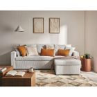 BESTMOBILIER Cyrus - canapé d'angle réversible 4 places - convertible avec coffre - en velours côtelé - Gris clair
