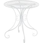 Table de jardin - CLP - HARI - Fer forgé - Ø 70 cm - Style villa de vacances - Blanc