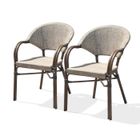 DCB GARDEN Lot de 2 fauteuils de jardin en aluminium et textilène