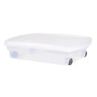EDA PLASTIQUE Coffre de rangement dessous de lit 40 L avec roulettes - Naturel - 68 x 48 x 17,5 cm
