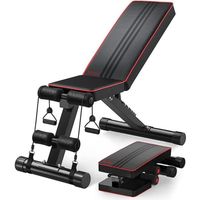 Dripex Banc de Musculation Pliable Multifonction Complet Sit-up Fitness Musculation Bras Gym Domicile Bureau 115x50x54cm