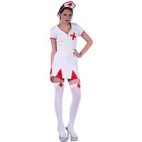 Déguisement infirmière femme - Polyester - Rouge et blanc - Costume sexy pour Saint Valentin ou Carnaval
