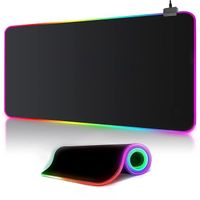 Tapis de Souris Gaming RGB XXL (800 x 300 mm), 14 Effets d'éclairage LED, antidérapant, pour Ordinateur de Jeu