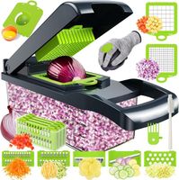 Farerkass Mandoline 16 En 1 – Coupe-Légumes Multifonction Professionnelle – Trancheuse, Rapeuse, Hachoir Pour Oignons, Carottes, Pommes De Terre