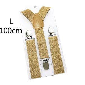 BRETELLES Bretelles élastiques dorées et argentées pour adultes,bretelles réglables unisexes,dos en Y,bretelles pour garçons - gold-100cm