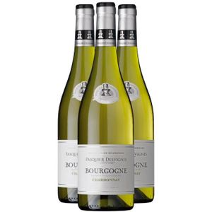 VIN BLANC Bourgogne Chardonnay Blanc 2020 - Lot de 3x75cl - 