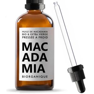 HUILE - LAIT MASSAGE Huile de Macadamia 100% Bio, Pure et Naturelle - 100 ml - Soin pour Corps, Peau, Anti-âge, Visage, Massage