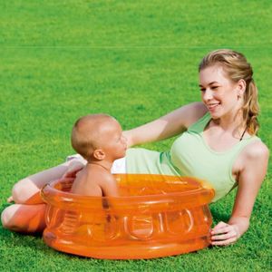 PATAUGEOIRE 64*25 cm orange Piscine Gonflable Pataugeoire Easy pour Enfants Adultes familles fêtes Vacances d'été avec de l'eau des balles
