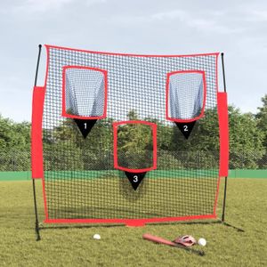 KIT - PACK BASEBALL DEX Filet de baseball portable Noir/rouge 183x105x