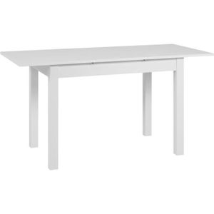 TABLE À MANGER SEULE Table Extensible Mora - 1 allonge de 40 cm inclue - 110 / 150 x 75 x 70 cm - Coloris blanc