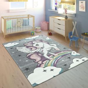 Tapis Pour Enfant Arc En Ciel Licorne Colore Gris 0x290 Cm Cdiscount Maison