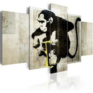 TABLEAU - TOILE Tableau Monkey TNT Detonator Banksy 100x50 cm - Ta