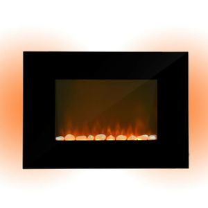 CHEMINÉE Cheminée murale avec télécommande Electric Fireplace Black Jordi 2000W
