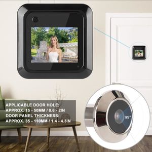 CAMÉRA IP Caméra de porte 2.4in Smart Door Viewer TFT LCD Screen Display 0.3MP 95° Grand Angle Camera Photo Recording