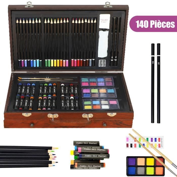 KALOUR-Crayons de couleur pastel craie, ensemble de 50 couleurs, crayons à  charbon pour document, dessin, croquis, coloriage, ombrage, fournitures