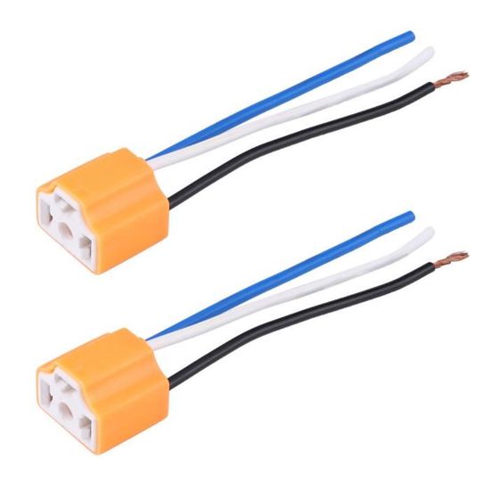 Connecteur Phare LED H7 Eujgoov - Prise Mâle Fil Phare Ampoule H7 Plug And Play Lot De 2
