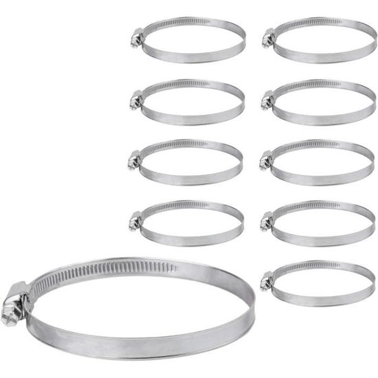 Lot De 4 Colliers De Serrage Acier Inoxydable 700mm - Pour Tuyaux Et Conduits - Diamètre Réglable
