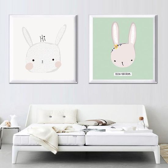 Get Wallpaper Art Moderne Imprimer Poster Cartoon Animaux Mignon Lapin Ours Lion Desktop Wallpaper