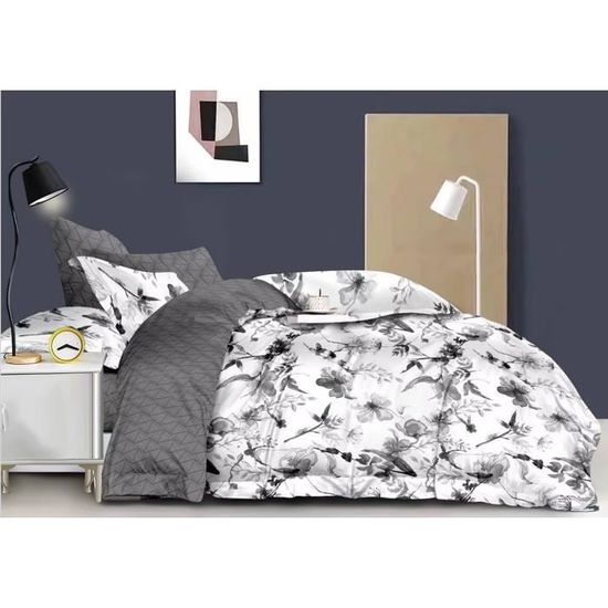 Couette Chaude 600 GSM Réversible - Blanc Cassé + Blanc 220x240cm | Ultra Moelleuse, Peau De Pêche, Lavable Machine