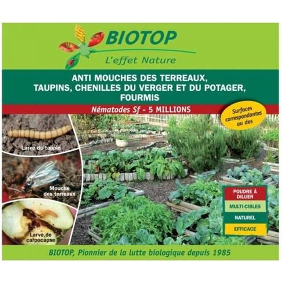 Biotop - Nématodes Sf anti mouche terreaux, taupins, chenilles 5M