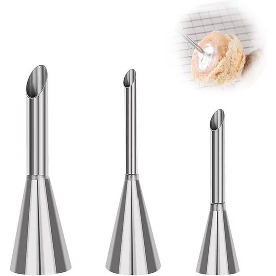 Lot De 3 Douilles En Inox Pour Douiller La Crème Au Beurre, Douille Longue Pour Pâte À Choux