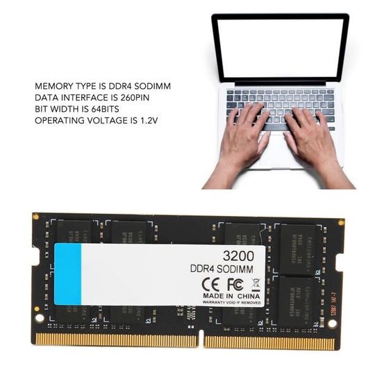 Module de mémoire RAM Samsung de 32 Go DDR4, 2666 MHz, pour ordinateur  portable (260 broches, SODIMM, 1,2 V) M471A4G43MB1 : : Électronique