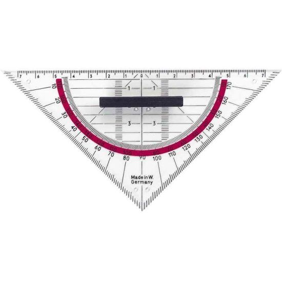 WEDO Equerre g/éom/étrique avec Poign/ée amovible hypot/énuse 16 cm