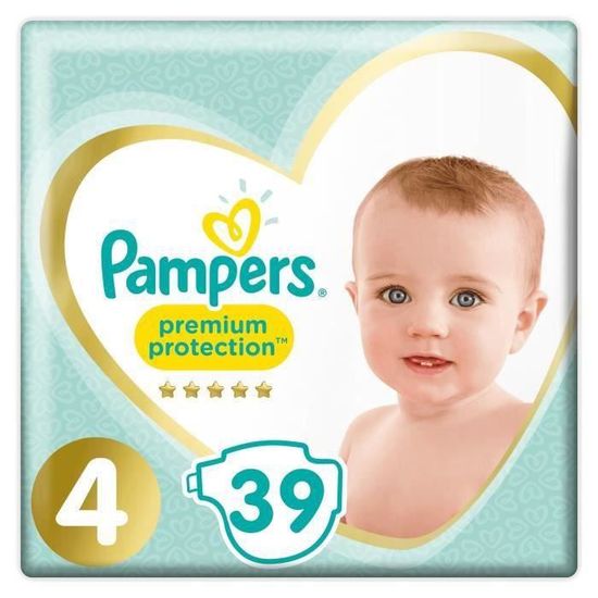 PAMPERS Premium Protection Taille 4 9-14 kg - 39 Couches