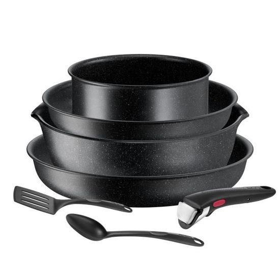 TEFAL INGENIO Batterie de cuisine 7 pièces, Poêles, Casseroles, Induction, Antiadhésif, Fabriqué en France, Everest L3998602