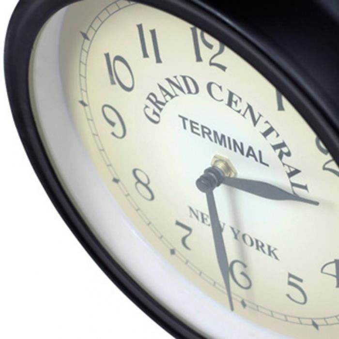 Horloge de gare retro double face New York