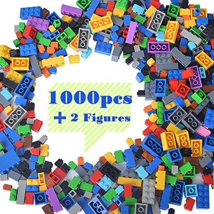 Jeu D'Assemblage FQPA1 briques de construction compatibles avec lego - blocs de construction en vrac de 1000 pièces de couleur aléat