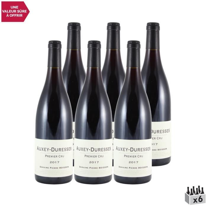 Auxey-Duresses 1er Cru Rouge 2017 - Lot de 6x75cl - Pierre Boisson - Vin AOC Rouge de Bourgogne - Cépage Pinot Noir