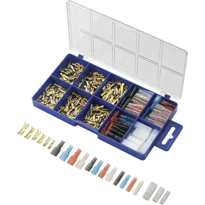 Jeu de cosses TRU COMPONENTS 739647 0.104 mm² 2.50 mm² transparent, noir, rouge, bleu 260 pc(s)